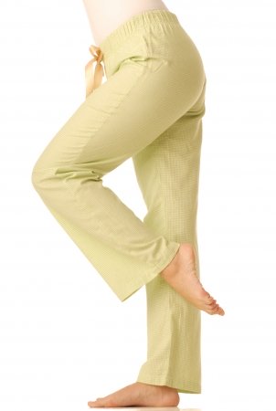 Flanelové pyžamové kalhoty - Zelená kostička